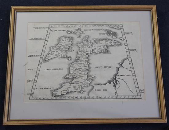 Ptolemy Geographia Tabulae Europae I, Orbis Descriptio and Carter Marina Nuoba Tavola largest 8.25 x 12.25in.